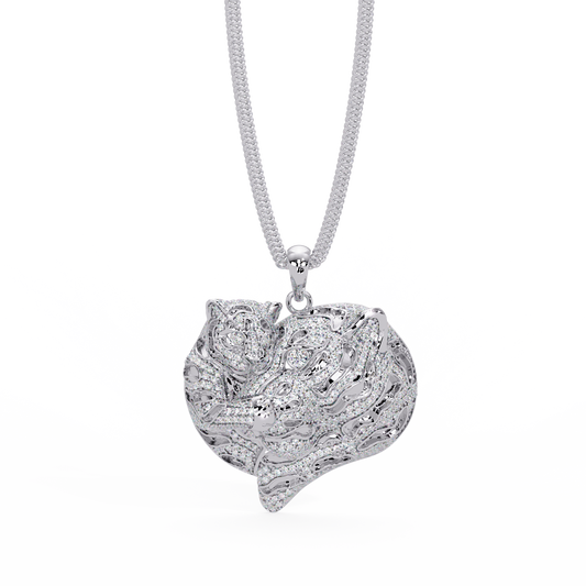 Iced Tiger Face Gold Lab Grown Diamond Pendant - HIGHCARAT DIAMONDS