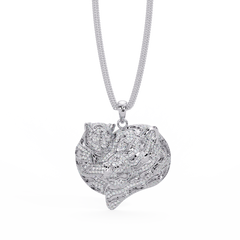 Iced Tiger Face Gold Lab Grown Diamond Pendant - HIGHCARAT DIAMONDS