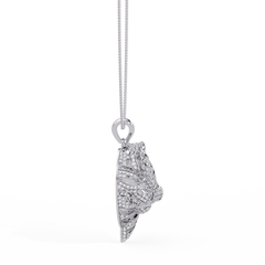 Iced Tiger Face Gold Lab Grown Diamond Pendant - HIGHCARAT DIAMONDS