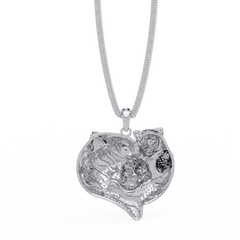 Iced Tiger Face Gold Lab Grown Diamond Pendant - HIGHCARAT DIAMONDS