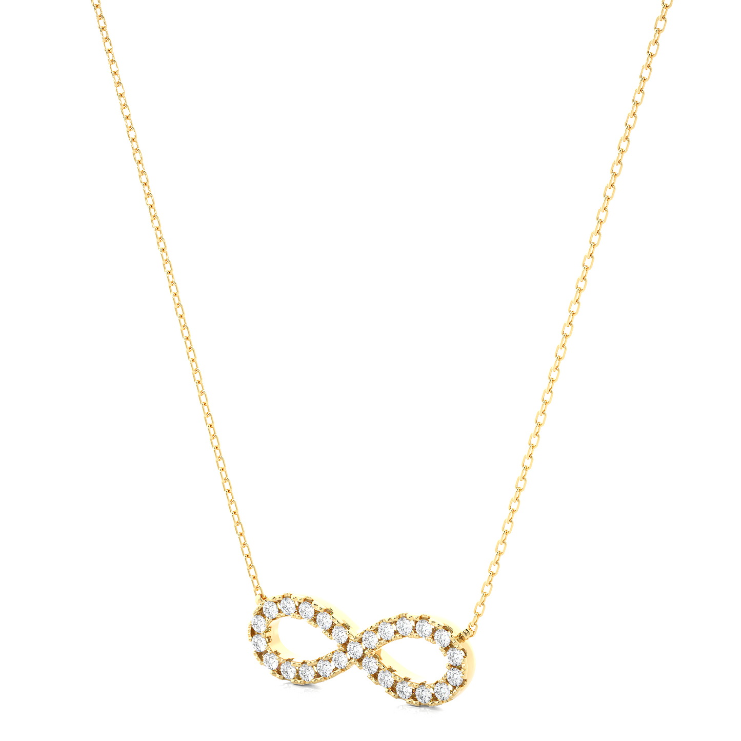 Infinity Diamond pendant In 14KT Gold Modern Round Pendant Necklace For Her