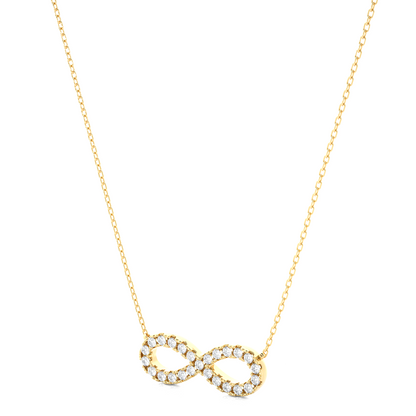 Infinity Diamond pendant In 14KT Gold Modern Round Pendant Necklace For Her