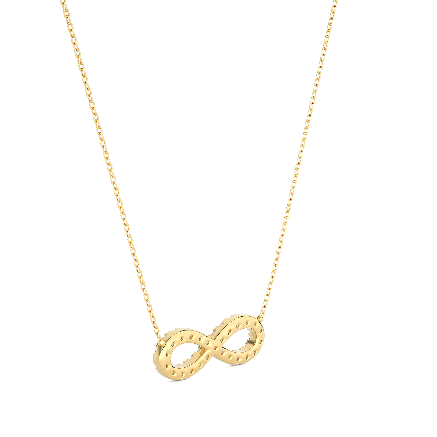 Infinity Diamond pendant In 14KT Gold Modern Round Pendant Necklace For Her