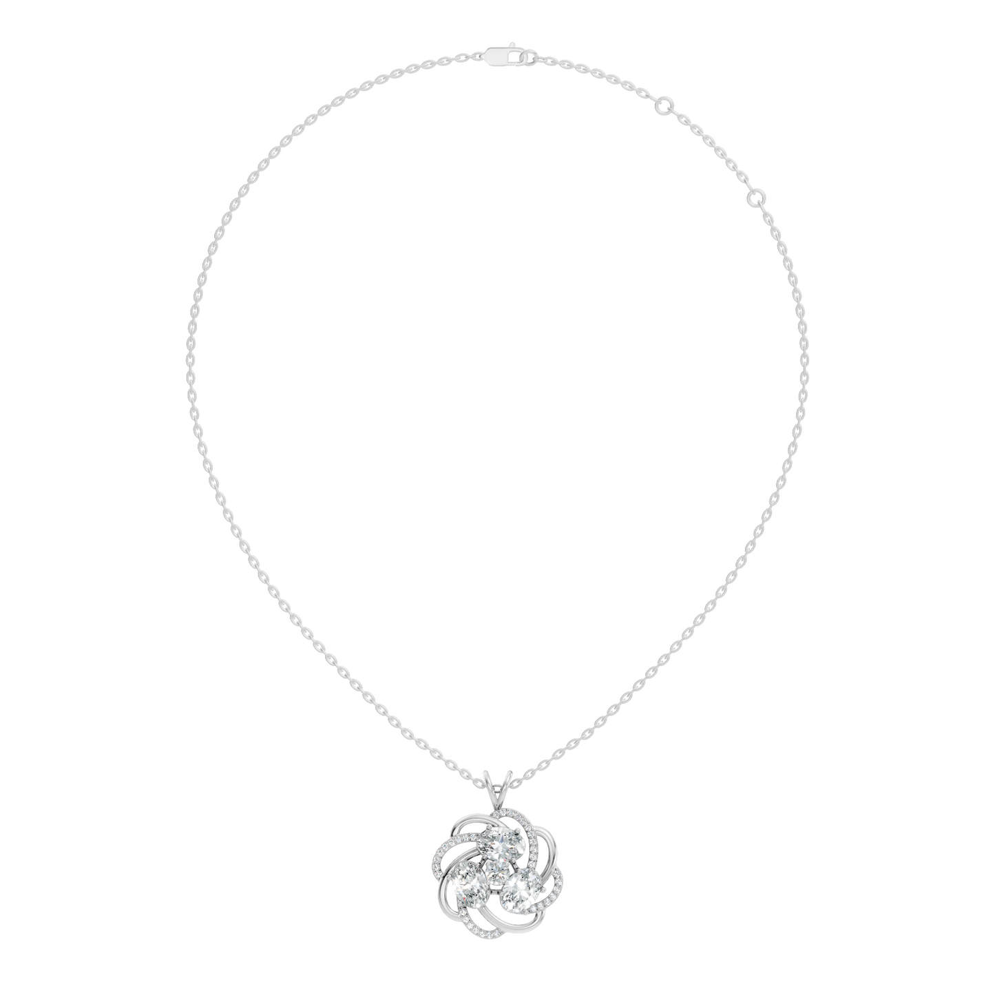 Infinity Drop Lab-Grown Diamond Pendant Necklace Symbol of Eternal Love Jewelry