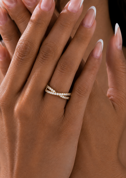Infinity Inspired 0.16 CT Diamond Band Ring For Women's Timeless Beauty At Great Price - HIGHCARAT DIAMONDS