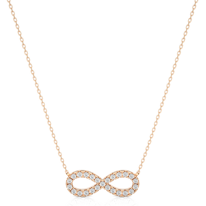 Round diamond infinity pendant necklace for women