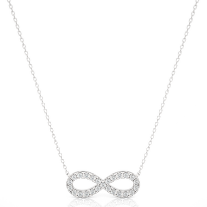Infinity pendant necklace with round lab grown diamonds