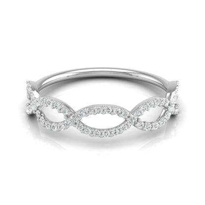 Trending Infinity Twisted Wedding Band Ring VS Clarity Lab Grown Diamond Half Eternity Band in 14KT Gold - HIGHCARAT DIAMONDS