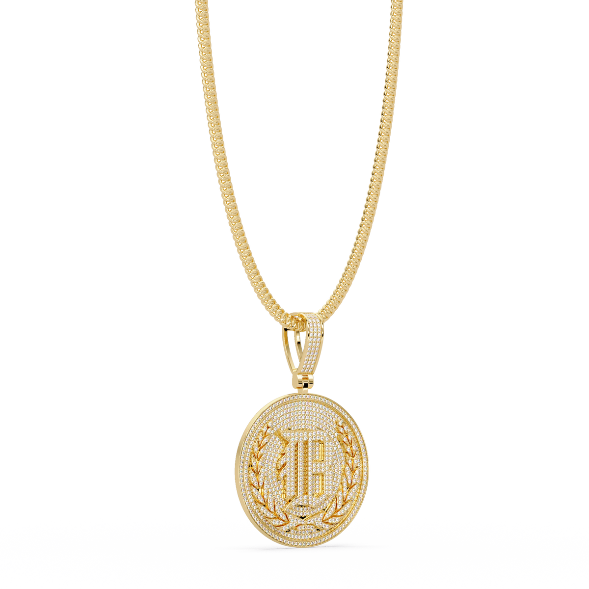 Initial Coin Lab grown Diamond Pendant Necklace - HIGHCARAT DIAMONDS