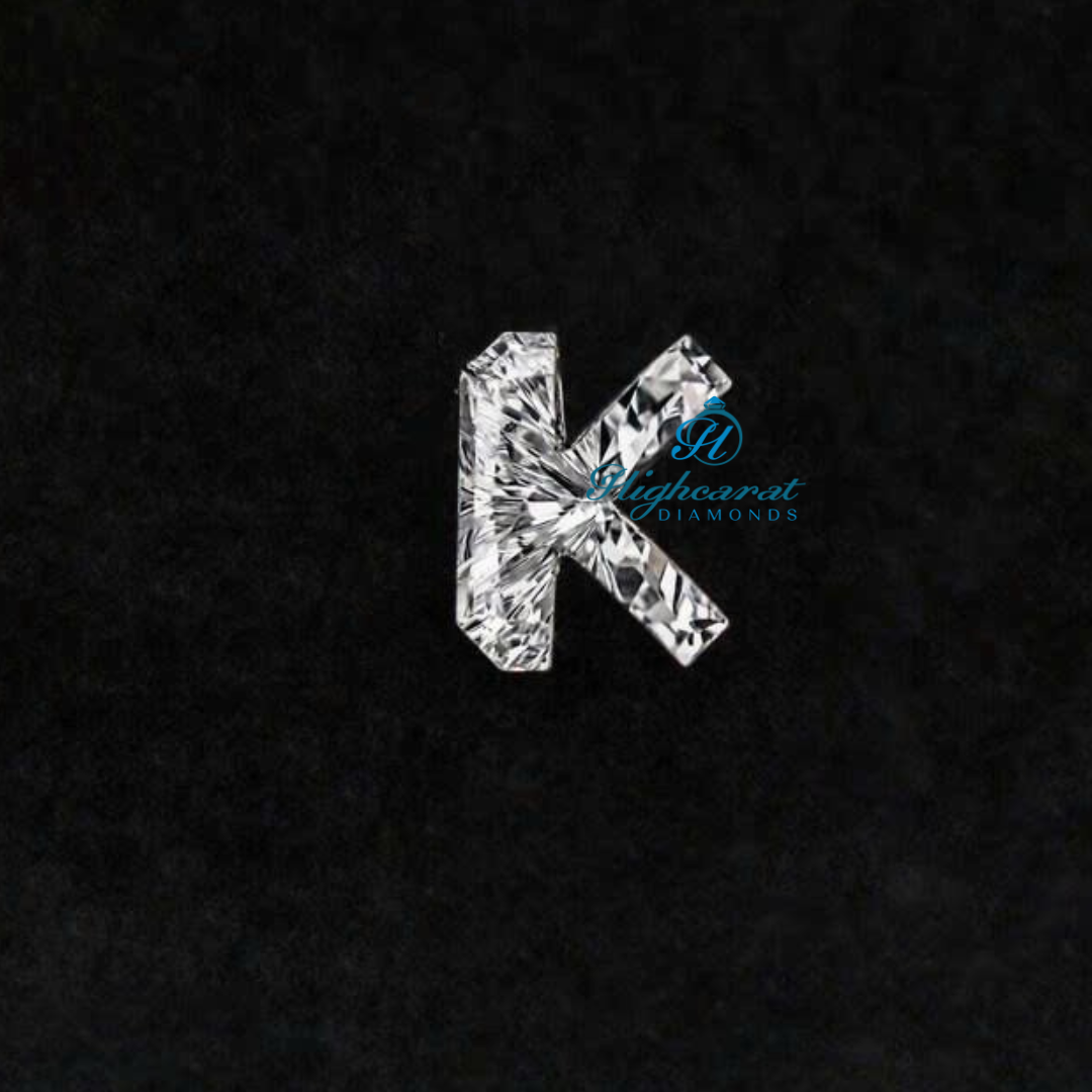 Shining K Shape Lab Diamond Perfect for Everyday Custom Initial Jewelry - HIGHCARAT DIAMONDS