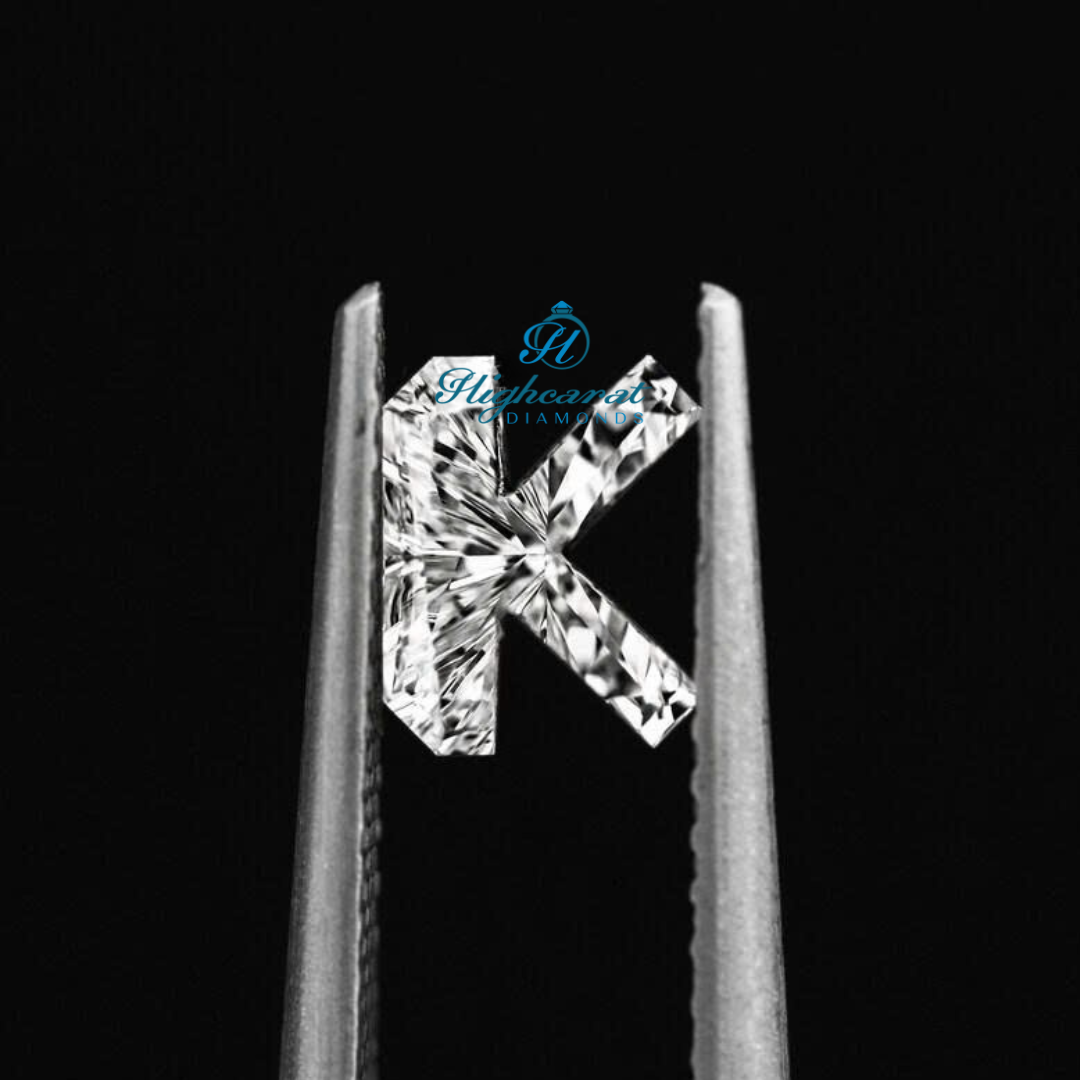 Shining K Shape Lab Diamond Perfect for Everyday Custom Initial Jewelry - HIGHCARAT DIAMONDS