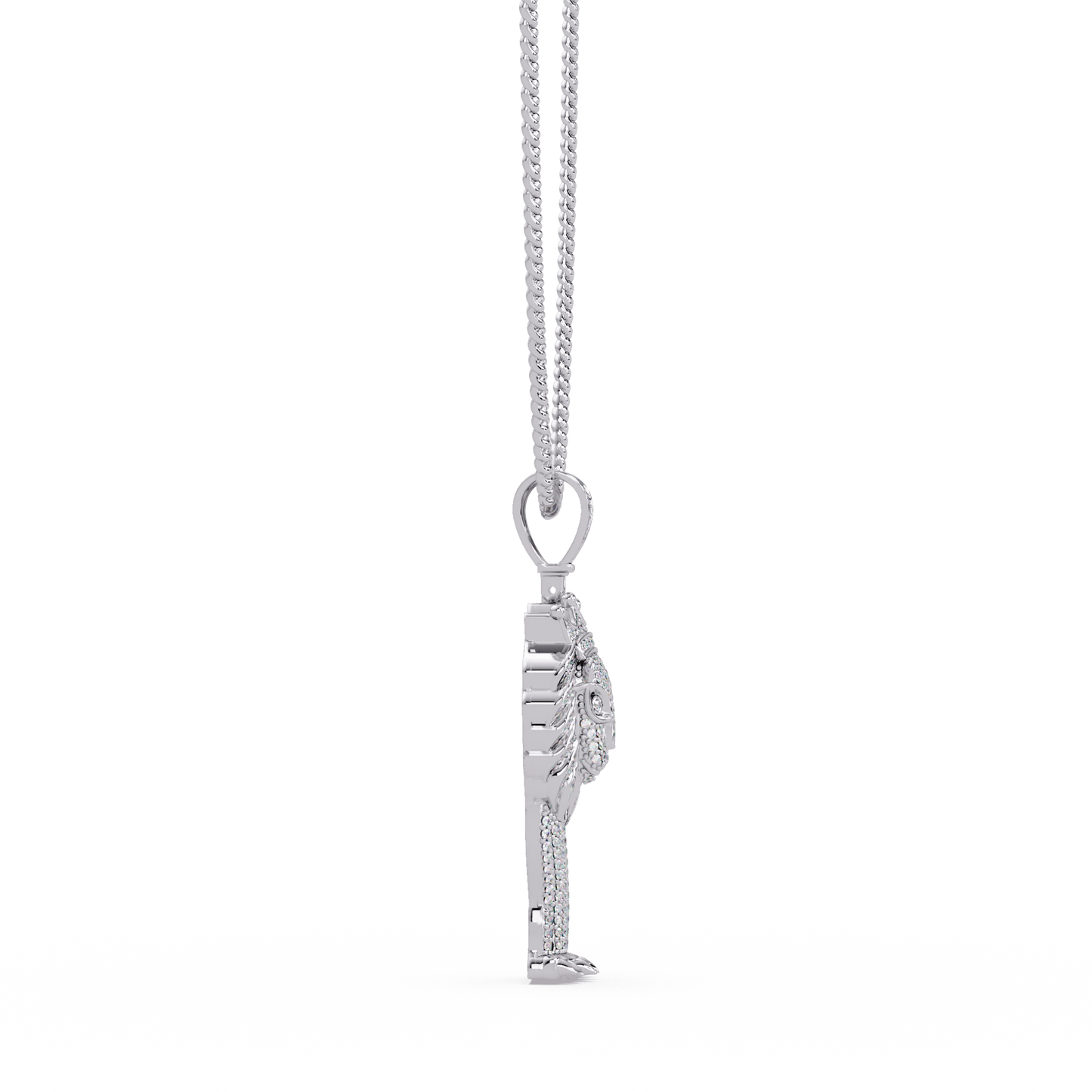 King Lion Head Pendant Lab Grown Diamond 14k Rose Gold Necklace - HIGHCARAT DIAMONDS