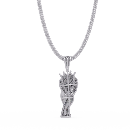 King Lion Head Pendant Lab Grown Diamond 14k Rose Gold Necklace - HIGHCARAT DIAMONDS