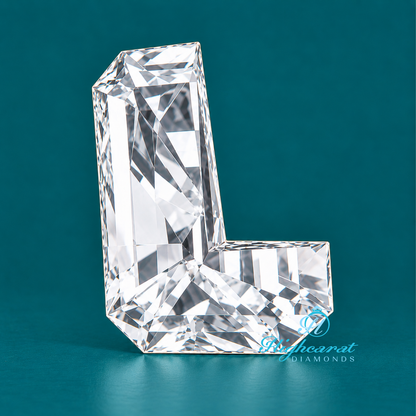 L alphabet shape lab grown diamond