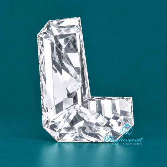 L alphabet shape lab grown diamond