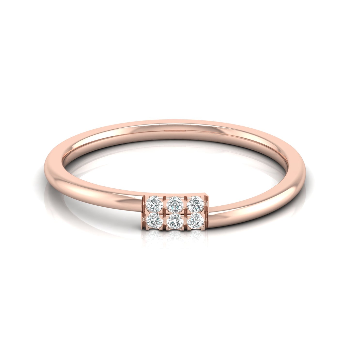 Lab-Grown 0.06 CT Colorless Diamond Ring Light Weight Round Design for Women - HIGHCARAT DIAMONDS