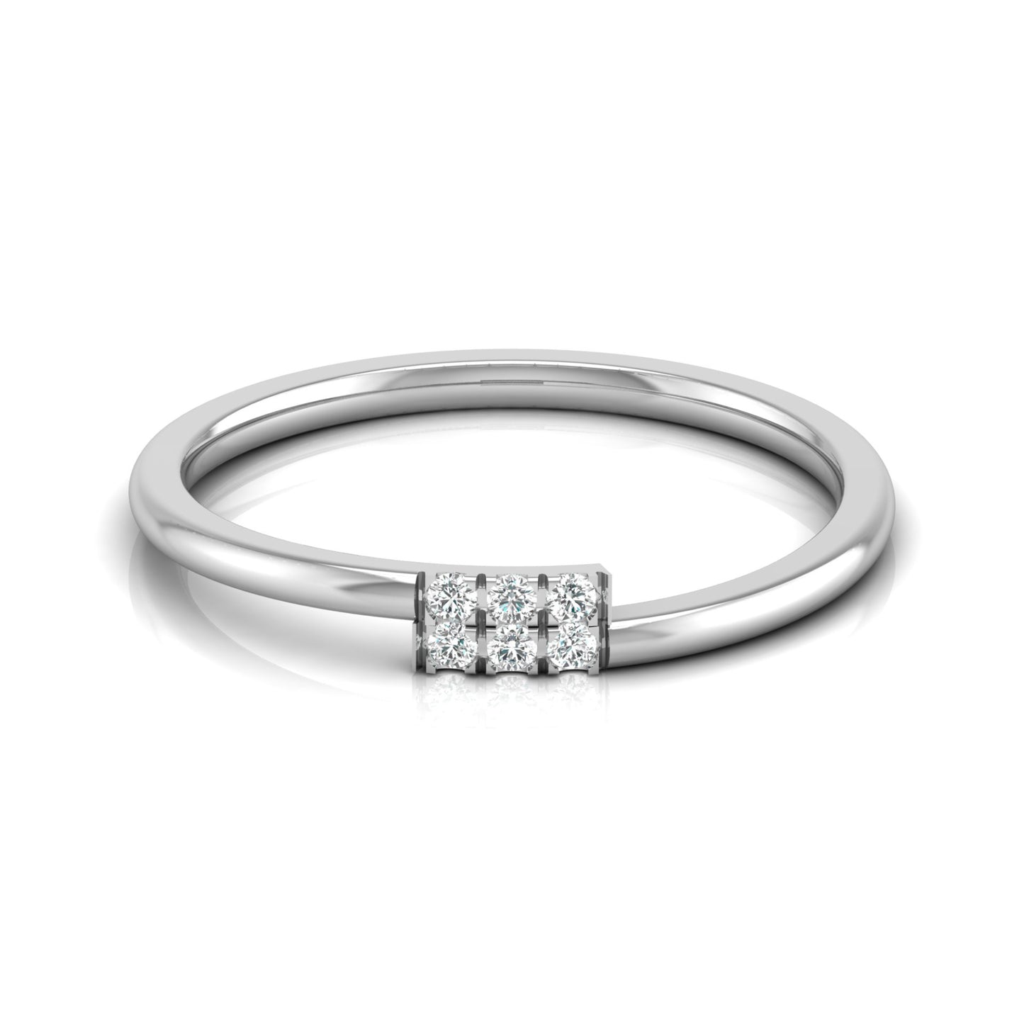 Lab-Grown 0.06 CT Colorless Diamond Ring Light Weight Round Design for Women - HIGHCARAT DIAMONDS