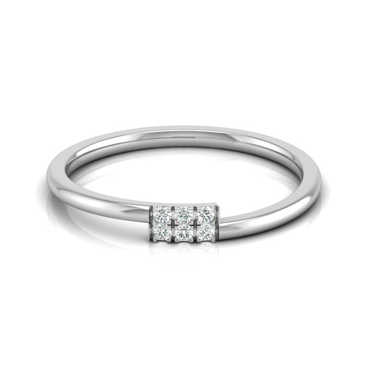 Lab-Grown 0.06 CT Colorless Diamond Ring Light Weight Round Design for Women - HIGHCARAT DIAMONDS