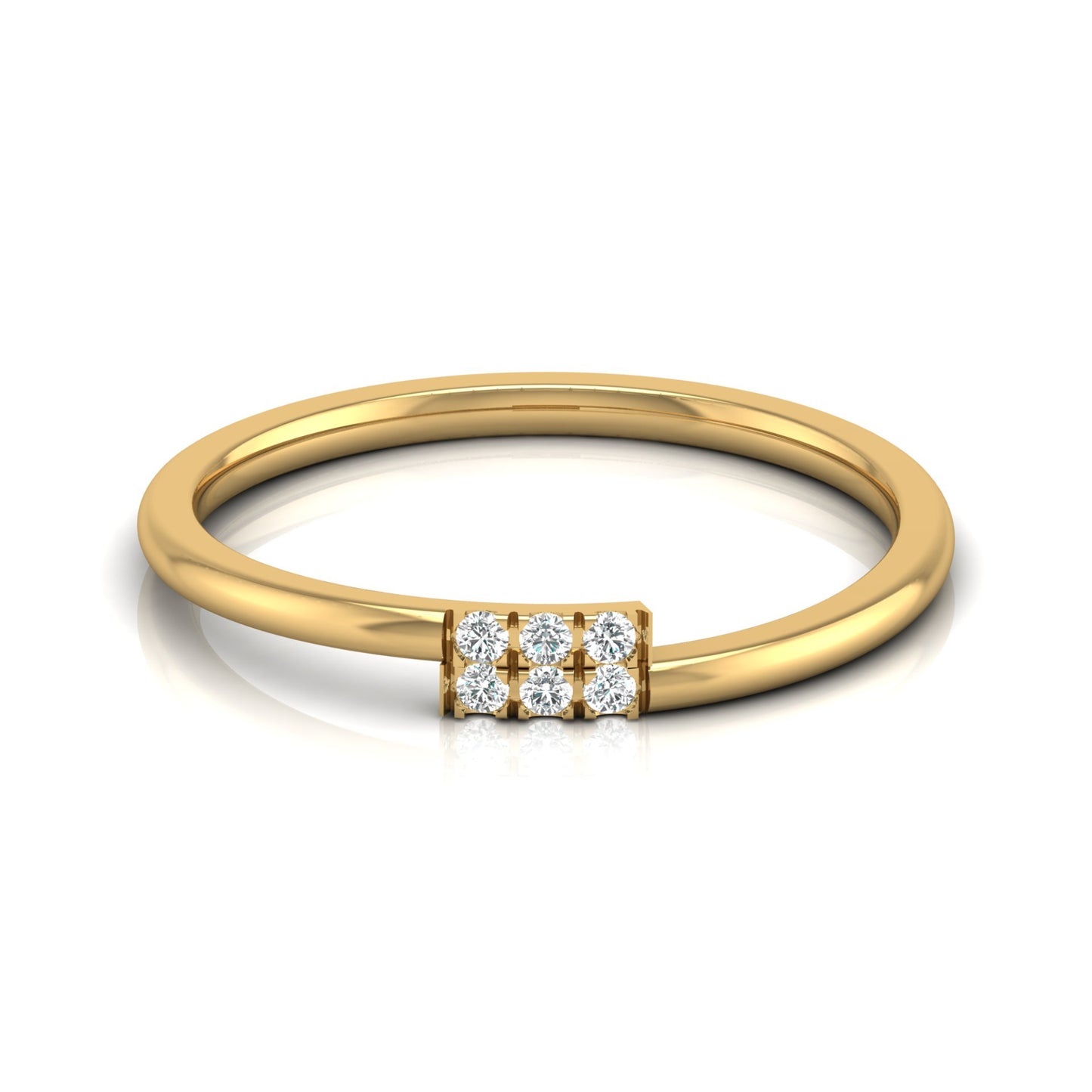 Lab-Grown 0.06 CT Colorless Diamond Ring Light Weight Round Design for Women - HIGHCARAT DIAMONDS