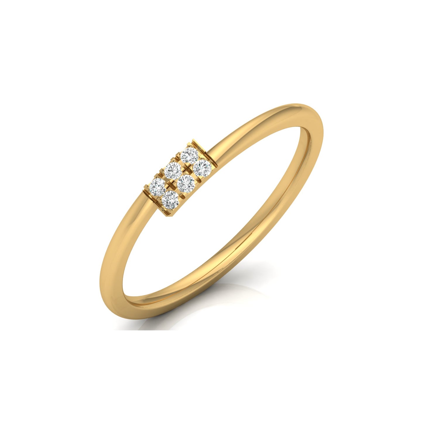 Lab-Grown 0.06 CT Colorless Diamond Ring Light Weight Round Design for Women - HIGHCARAT DIAMONDS