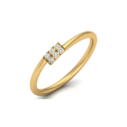 Lab-Grown 0.06 CT Colorless Diamond Ring Light Weight Round Design for Women - HIGHCARAT DIAMONDS