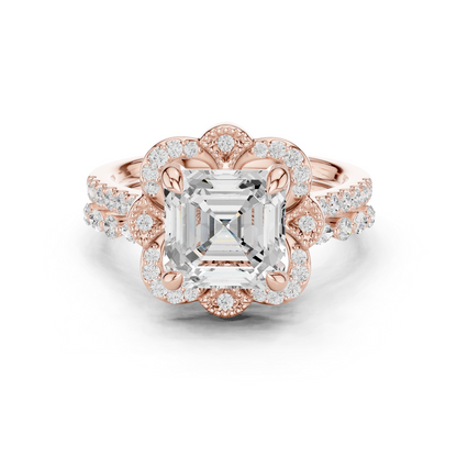 3.60 Ct Ascher, Marquise & Round Cut Lab grown Diamond New Stunning Fabulous  Engagement Ring For Her - HIGHCARAT DIAMONDS