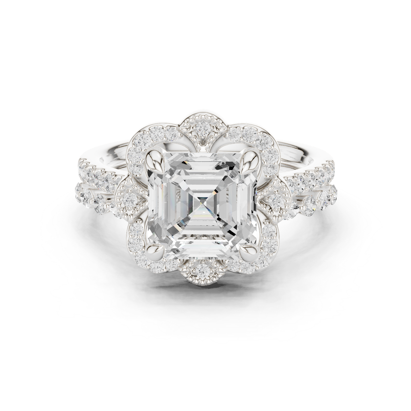 3.60 Ct Ascher, Marquise & Round Cut Lab grown Diamond New Stunning Fabulous  Engagement Ring For Her - HIGHCARAT DIAMONDS