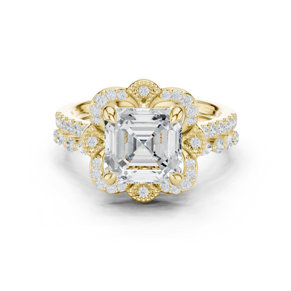 3.60 Ct Ascher, Marquise & Round Cut Lab grown Diamond New Stunning Fabulous  Engagement Ring For Her - HIGHCARAT DIAMONDS