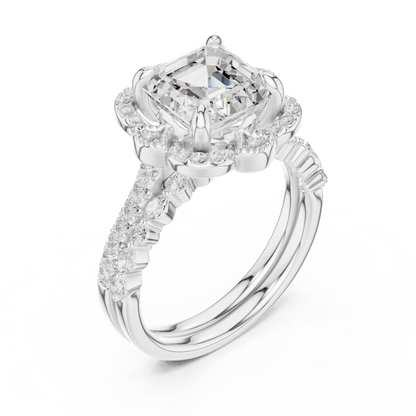 3.60 Ct Ascher, Marquise & Round Cut Lab grown Diamond New Stunning Fabulous  Engagement Ring For Her - HIGHCARAT DIAMONDS