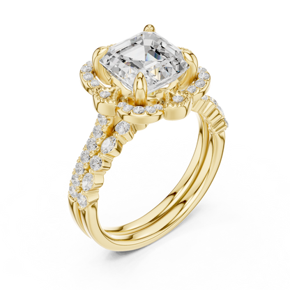 3.60 Ct Ascher, Marquise & Round Cut Lab grown Diamond New Stunning Fabulous  Engagement Ring For Her - HIGHCARAT DIAMONDS