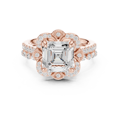 3.60 Ct Ascher, Marquise & Round Cut Lab grown Diamond New Stunning Fabulous  Engagement Ring For Her - HIGHCARAT DIAMONDS