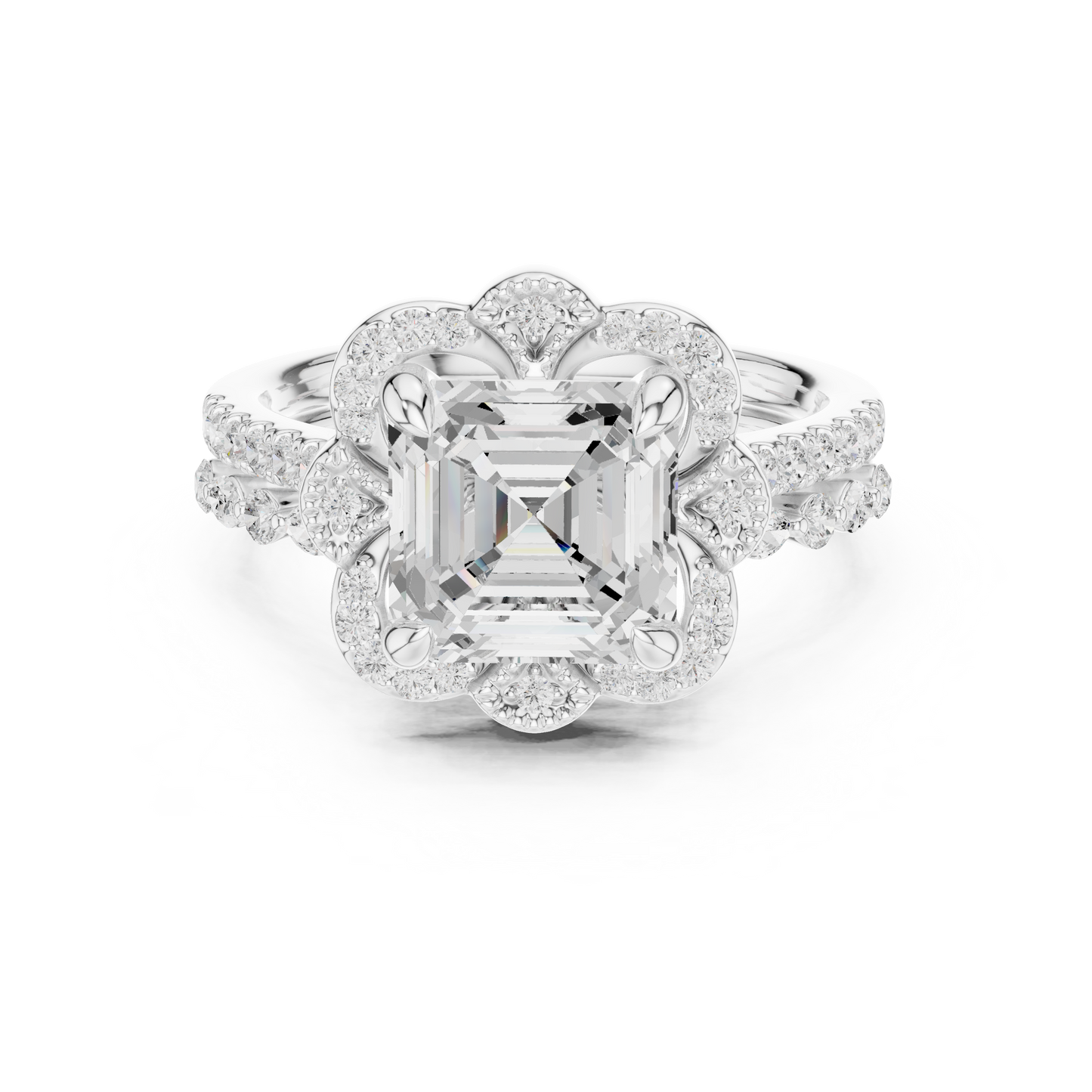 3.60 Ct Ascher, Marquise & Round Cut Lab grown Diamond New Stunning Fabulous  Engagement Ring For Her - HIGHCARAT DIAMONDS