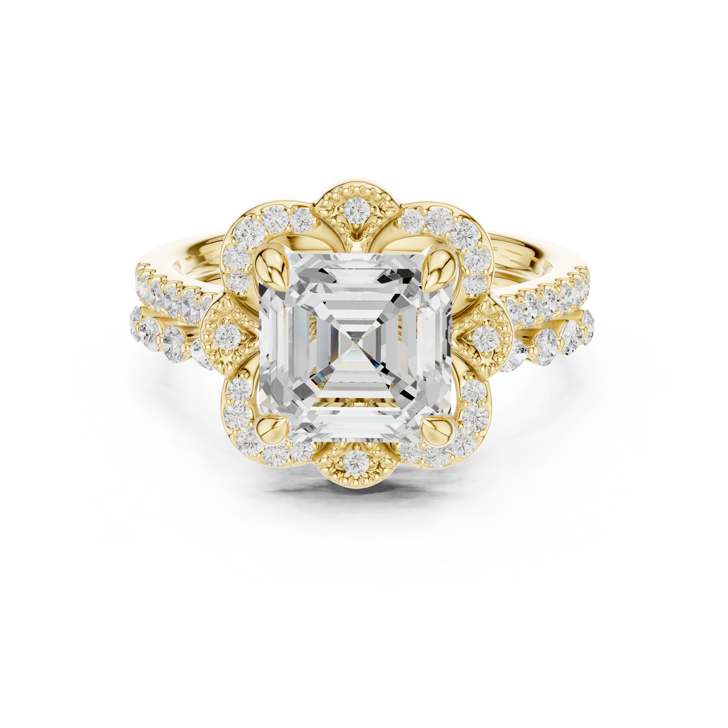 3.60 Ct Ascher, Marquise & Round Cut Lab grown Diamond New Stunning Fabulous  Engagement Ring For Her - HIGHCARAT DIAMONDS