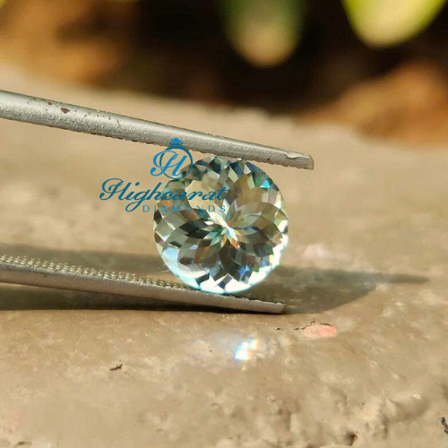 Portuguese Cut Cyan blue Loose Lab Grown Diamond For Engagement Ring, Wedding Gift - HIGHCARAT DIAMONDS