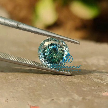 Portuguese Cut Cyan blue Loose Lab Grown Diamond For Engagement Ring, Wedding Gift - HIGHCARAT DIAMONDS