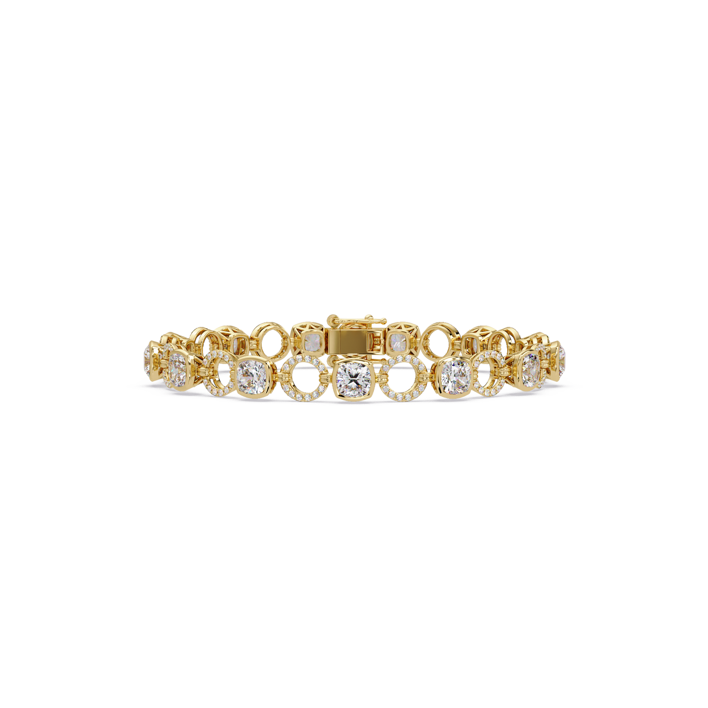 Lab Grown Cushion Cut Diamond Open Circle Bracelet - HIGHCARAT DIAMONDS