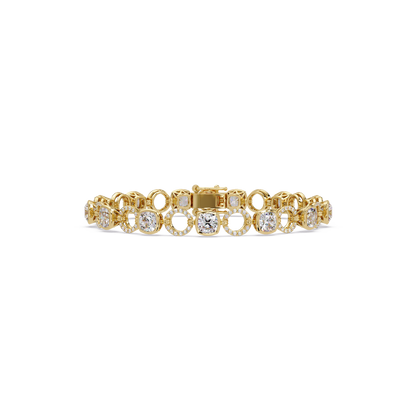 Lab Grown Cushion Cut Diamond Open Circle Bracelet - HIGHCARAT DIAMONDS