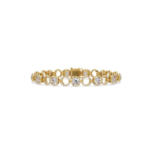 Lab Grown Cushion Cut Diamond Open Circle Bracelet - HIGHCARAT DIAMONDS