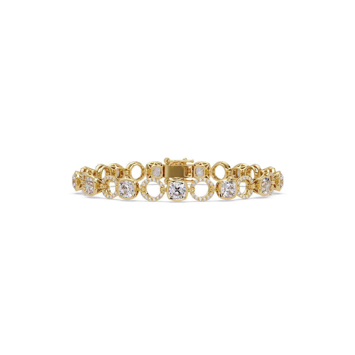 Lab Grown Cushion Cut Diamond Open Circle Bracelet - HIGHCARAT DIAMONDS