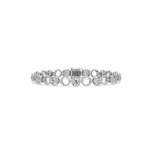 Lab Grown Cushion Cut Diamond Open Circle Bracelet - HIGHCARAT DIAMONDS
