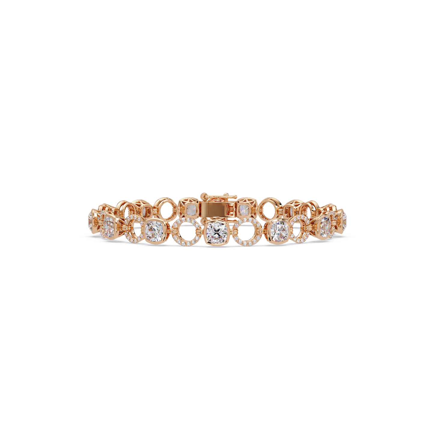 Lab Grown Cushion Cut Diamond Open Circle Bracelet - HIGHCARAT DIAMONDS
