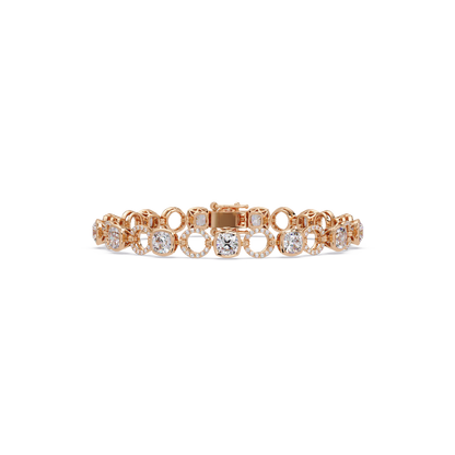 Lab Grown Cushion Cut Diamond Open Circle Bracelet - HIGHCARAT DIAMONDS