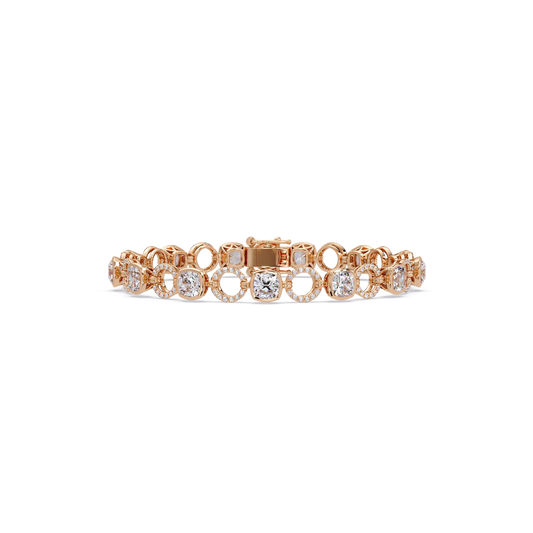 Lab Grown Cushion Cut Diamond Open Circle Bracelet - HIGHCARAT DIAMONDS