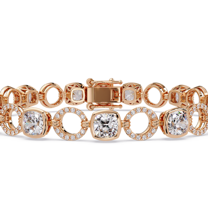 Lab Grown Cushion Cut Diamond Open Circle Bracelet - HIGHCARAT DIAMONDS