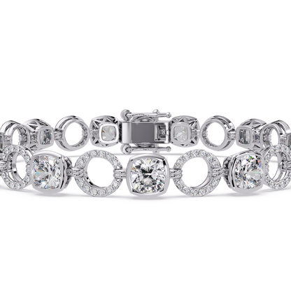 Lab Grown Cushion Cut Diamond Open Circle Bracelet - HIGHCARAT DIAMONDS