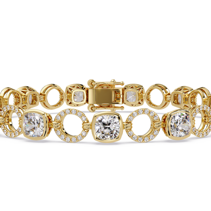 Lab Grown Cushion Cut Diamond Open Circle Bracelet - HIGHCARAT DIAMONDS