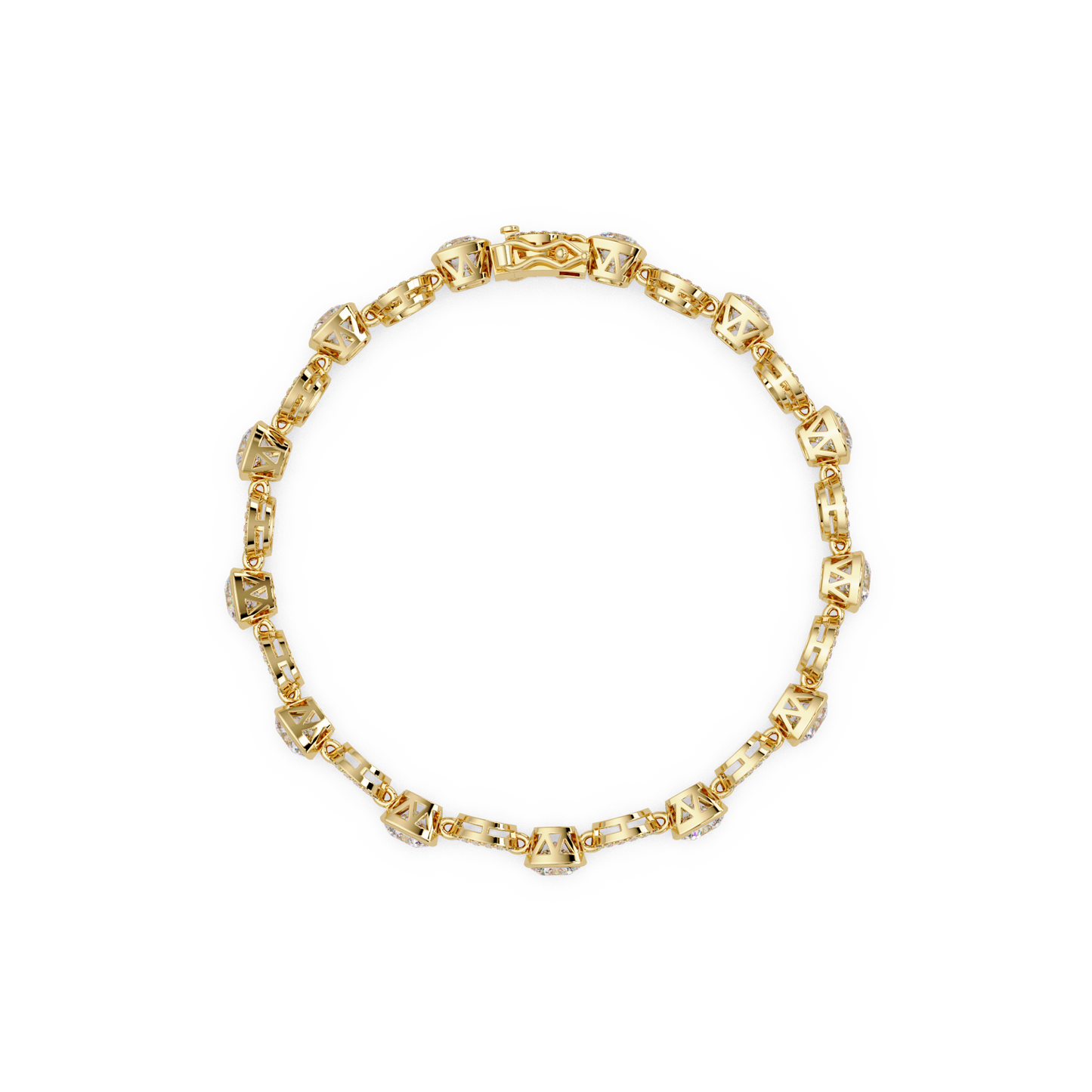 Lab Grown Cushion Cut Diamond Open Circle Bracelet - HIGHCARAT DIAMONDS