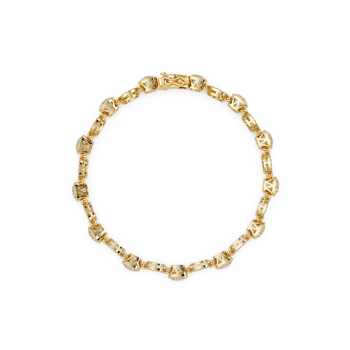 Lab Grown Cushion Cut Diamond Open Circle Bracelet - HIGHCARAT DIAMONDS