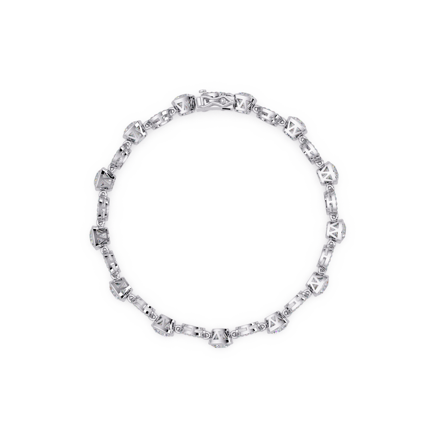 Lab Grown Cushion Cut Diamond Open Circle Bracelet - HIGHCARAT DIAMONDS