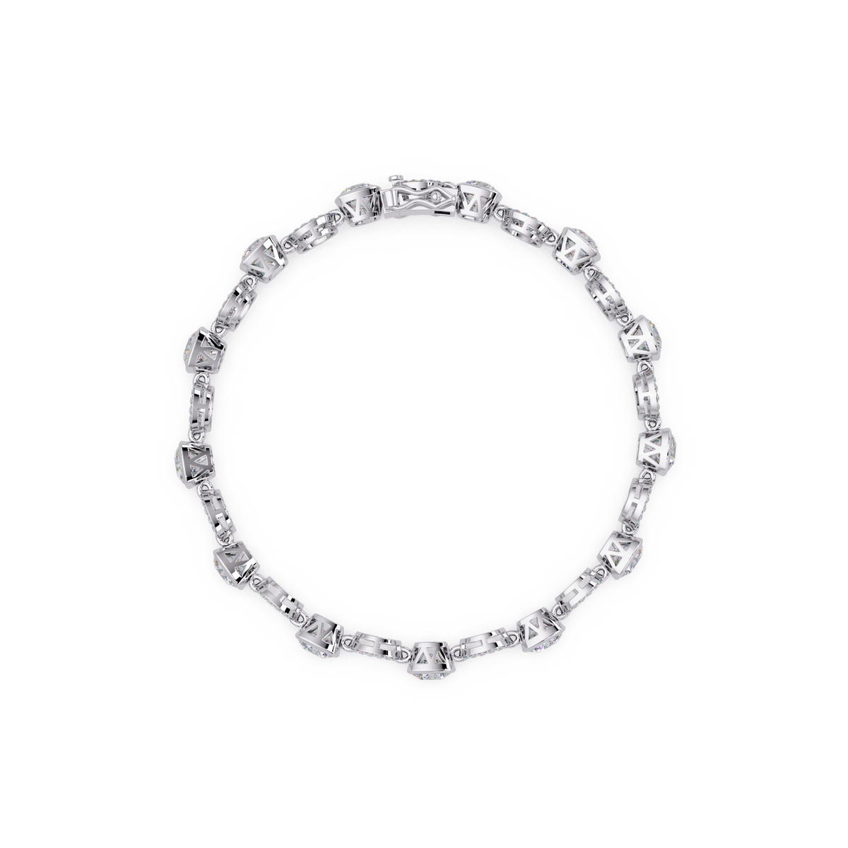 Lab Grown Cushion Cut Diamond Open Circle Bracelet - HIGHCARAT DIAMONDS